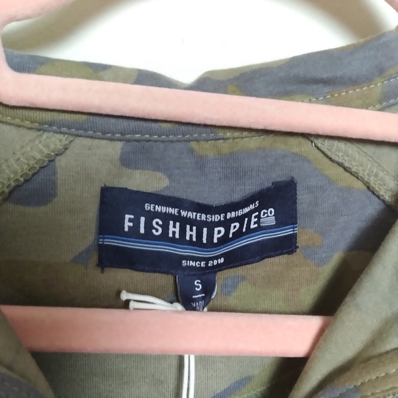 Fishhippie Cedar Island Camo Quarter Zip Pullover Size Small - Picture 9 of 11
